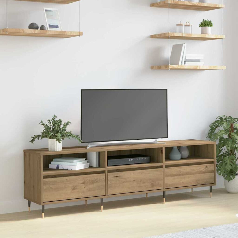 vidaXL TV-kast Artisan Eiken 150 x 30 x 45 cm Bewerkt hout afbeelding 1