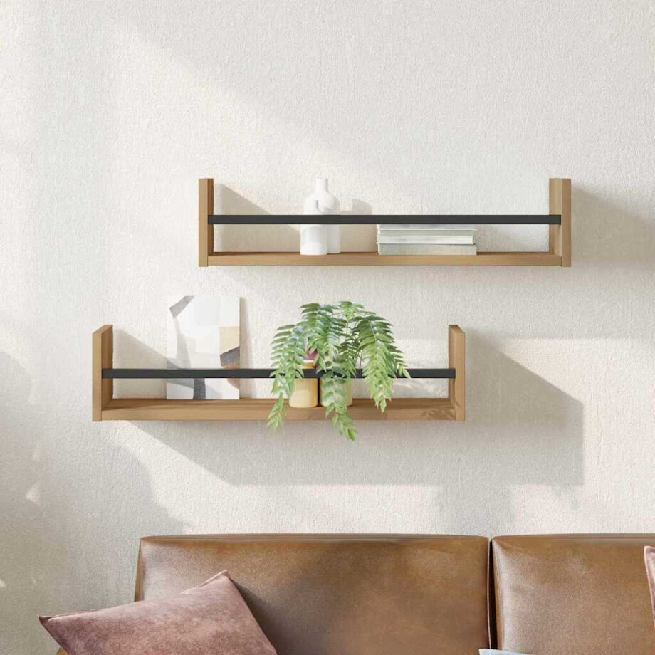 vidaXL Wandplank Wandgemonteerd 2 pcs Artisan Eiken 60 x 16 x 14 cm vidaXL Wandplank Wandgemonteerd 2 pcs Artisan Eiken 60 x 16 x 14 cm afbeelding 1