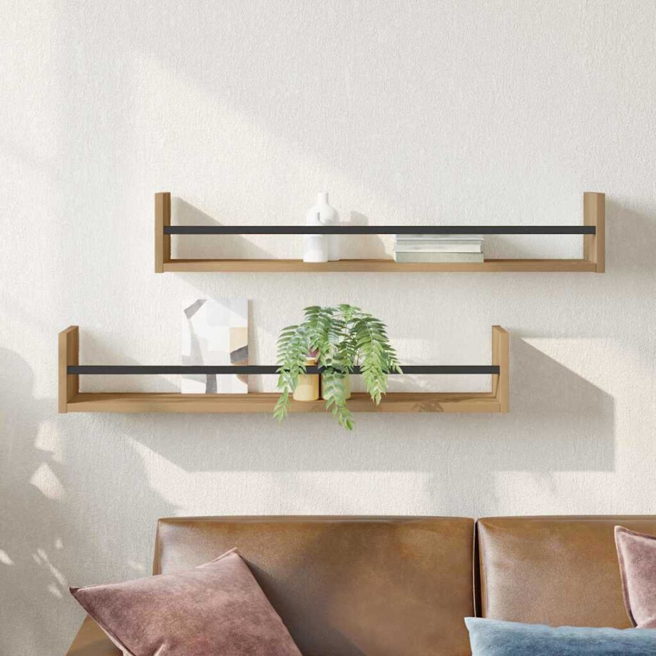 vidaXL Wandplank Wandgemonteerd 2 pcs Artisan Eiken 80 x 16 x 14 cm vidaXL Wandplank Wandgemonteerd 2 pcs Artisan Eiken 80 x 16 x 14 cm afbeelding 1