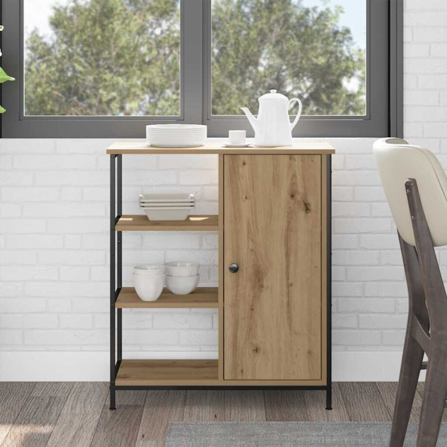 vidaXL Dressoir Artisan Eiken 70 x 30 x 80 cm afbeelding 1