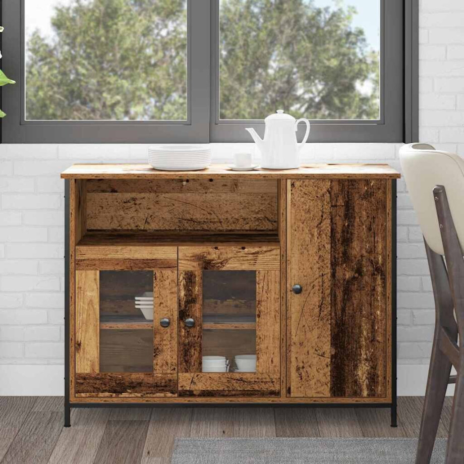 vidaXL Dressoir Oudhout 100 x 35 x 75 cm afbeelding 1