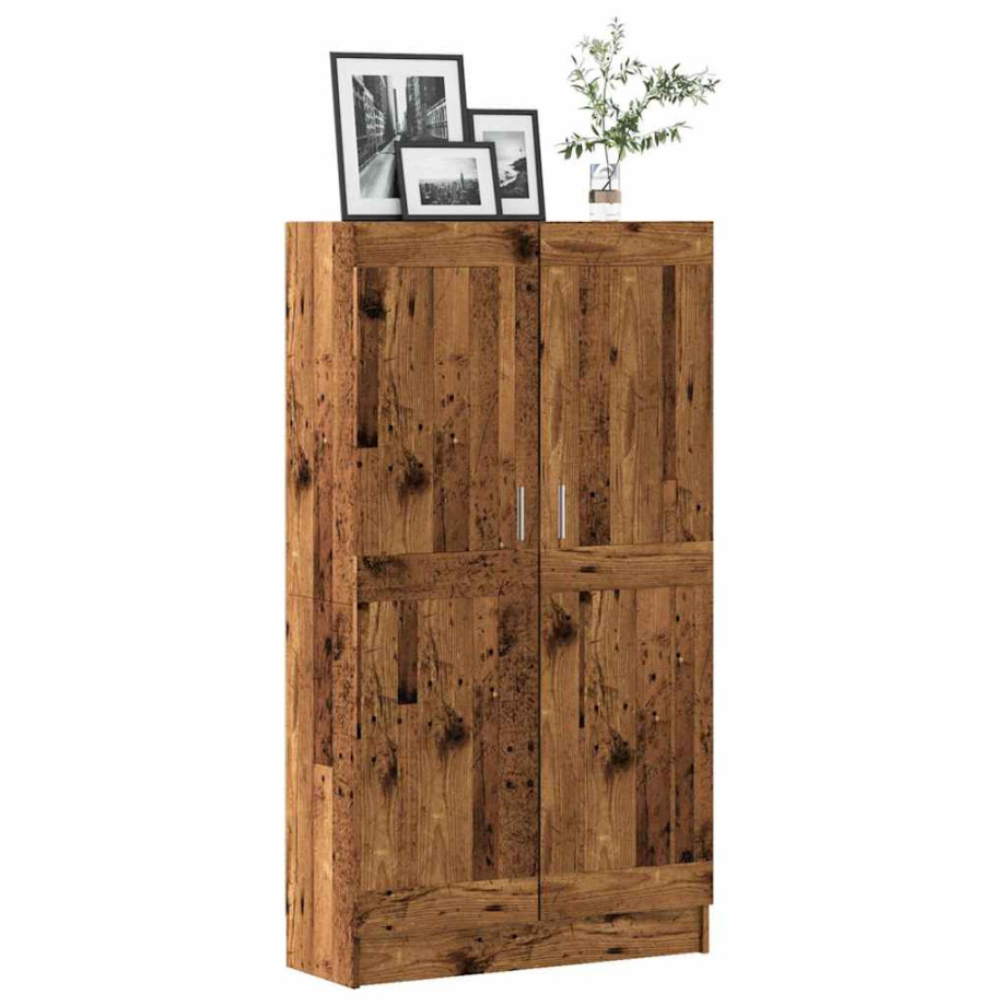 vidaXL Boekenkast 82,5x30,5x150 cm bewerkt hout oud houtkleurig afbeelding 1