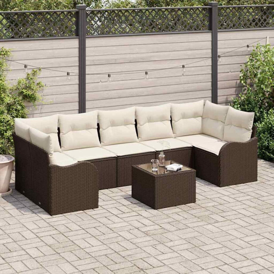 vidaXL Tuin Sofa Set Bruin 55 x 55 x 37 cm poly rattan vidaXL Tuin Sofa Set Bruin 55 x 55 x 37 cm poly rattan afbeelding 1