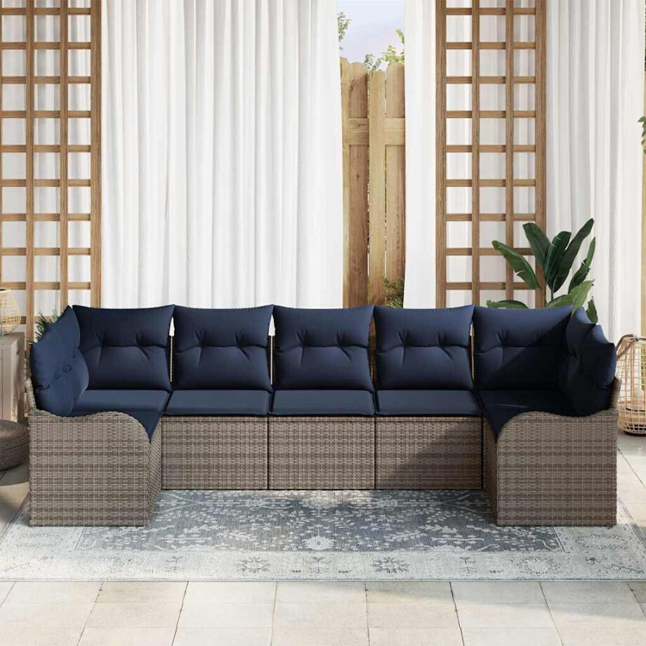 vidaXL Tuin Sofa Set Grijs poly rattan afbeelding 1