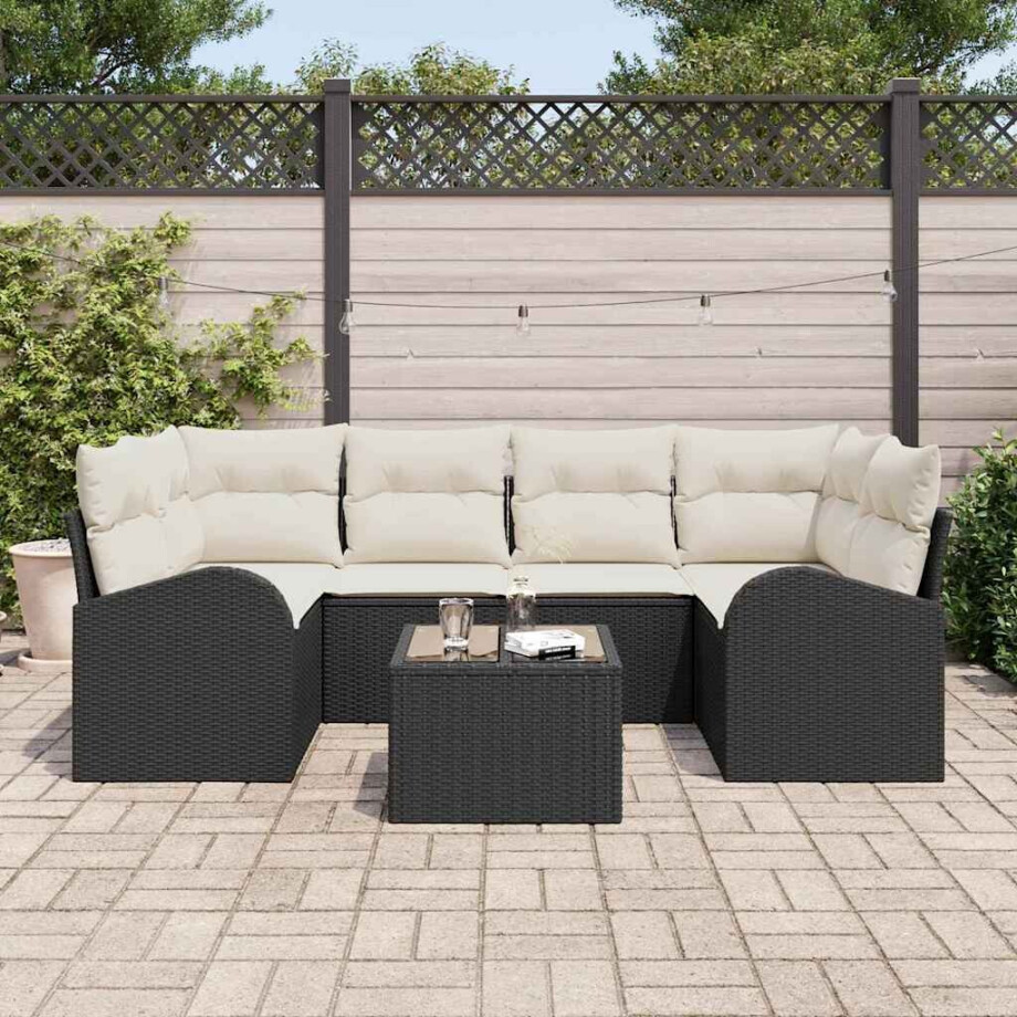 vidaXL Tuin Sofa Set Zwart 55 x 55 x 37 cm poly rattan afbeelding 1