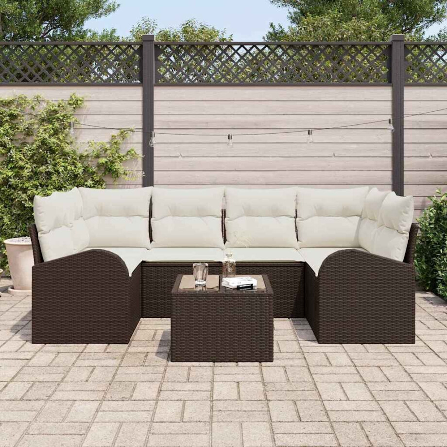 vidaXL Tuin Sofa Set Bruin 55 x 55 x 37 cm poly rattan afbeelding 1