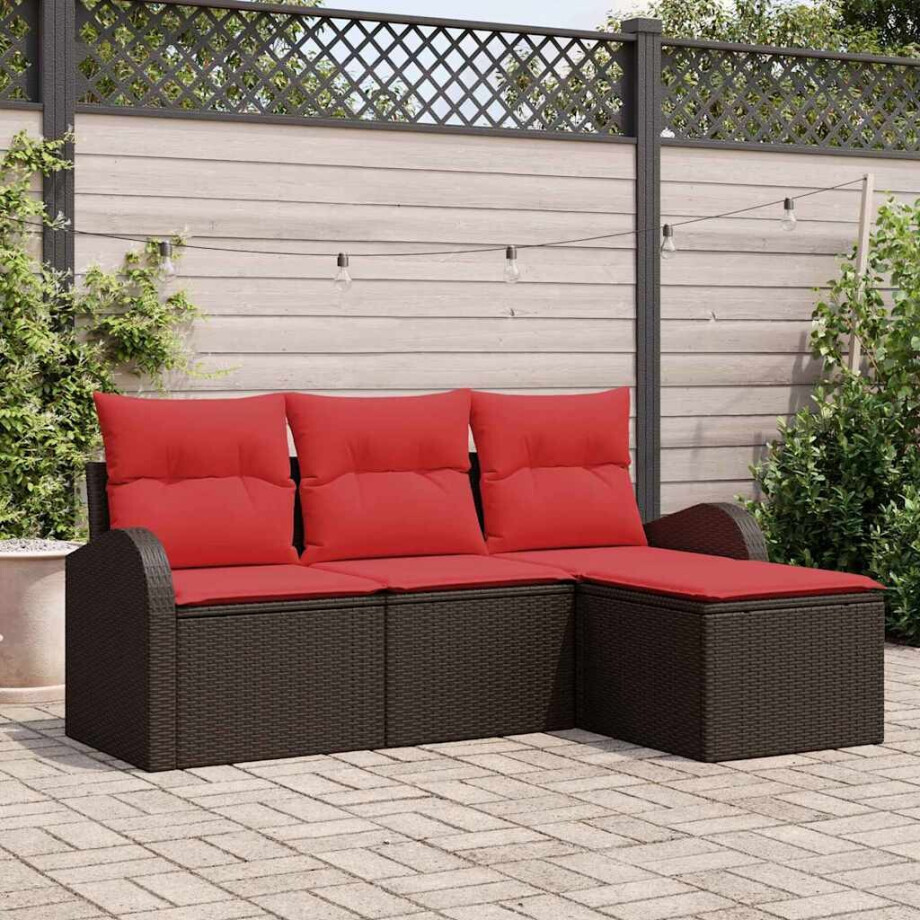 vidaXL Tuin Sofa Set Bruin poly rattan vidaXL Tuin Sofa Set Bruin poly rattan afbeelding 1