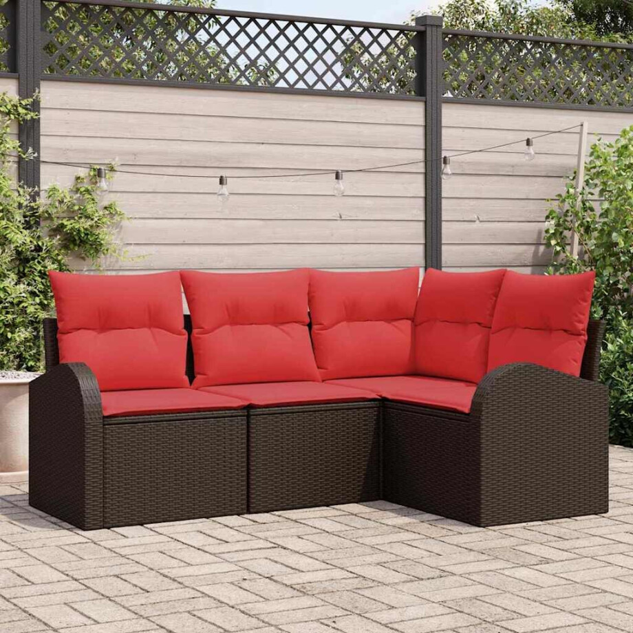 vidaXL Tuin Sofa Set Bruin poly rattan vidaXL Tuin Sofa Set Bruin poly rattan afbeelding 1