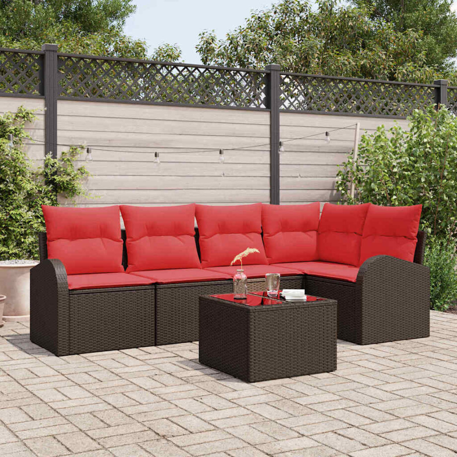 vidaXL Tuin Sofa Set Bruin poly rattan vidaXL Tuin Sofa Set Bruin poly rattan afbeelding 1
