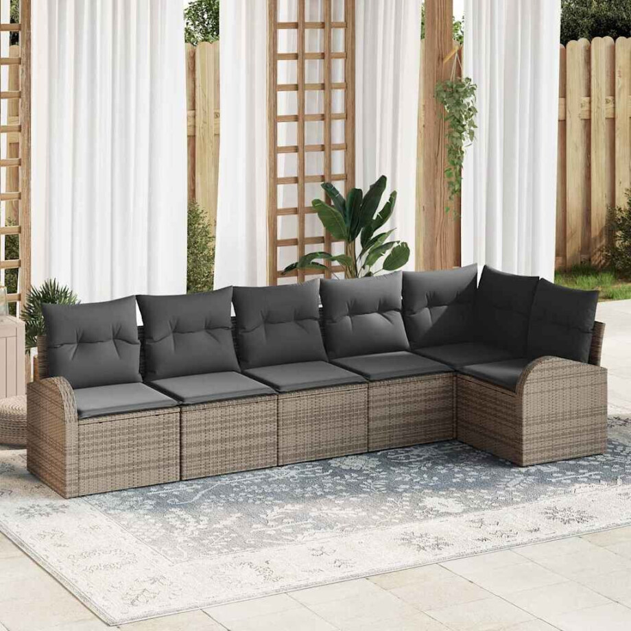 vidaXL Tuin Sofa Set Grijs poly rattan afbeelding 1