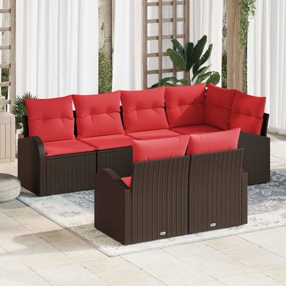vidaXL Tuin Sofa Set Bruin poly rattan vidaXL Tuin Sofa Set Bruin poly rattan afbeelding 1