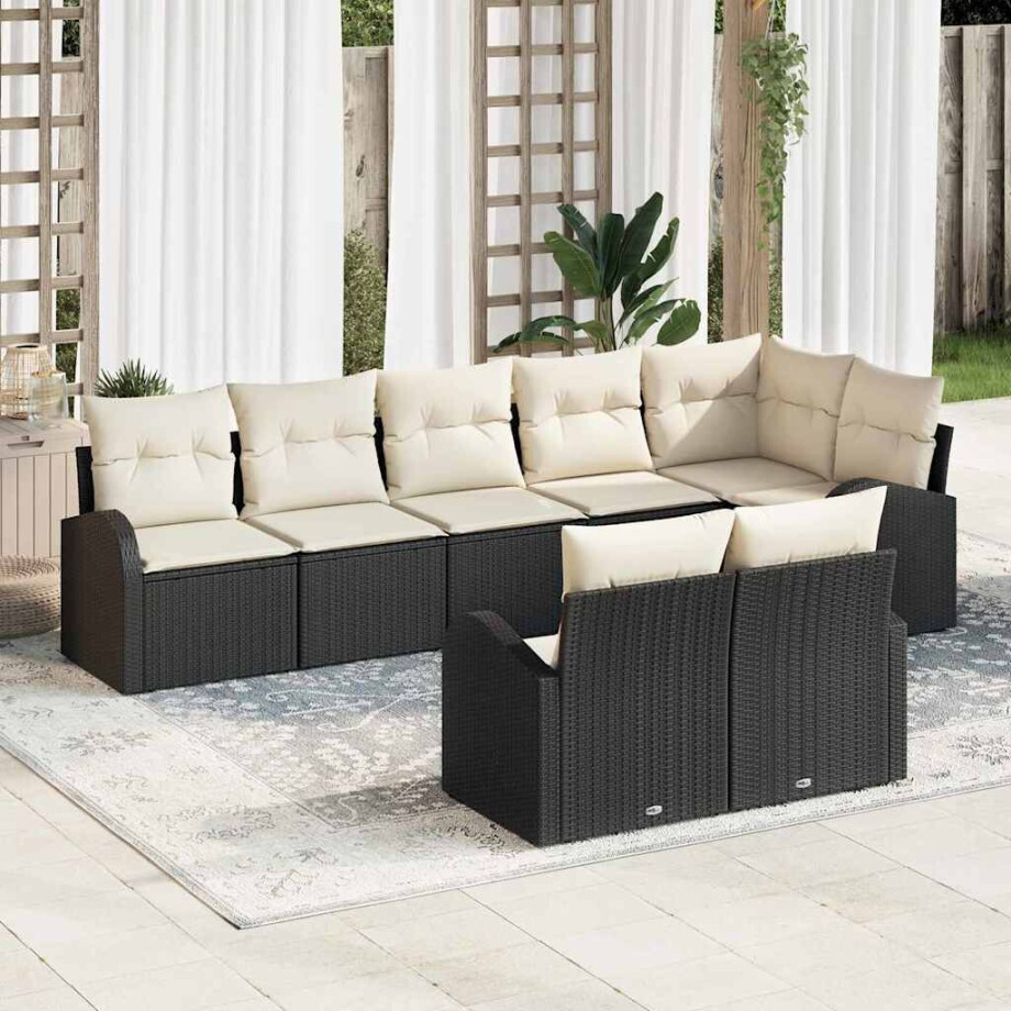 vidaXL Tuin Sofa Set 8 pcs poly rattan afbeelding 1