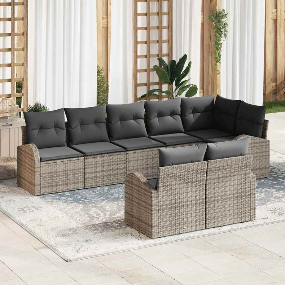 vidaXL Tuin Sofa Set 8 pcs poly rattan afbeelding 1