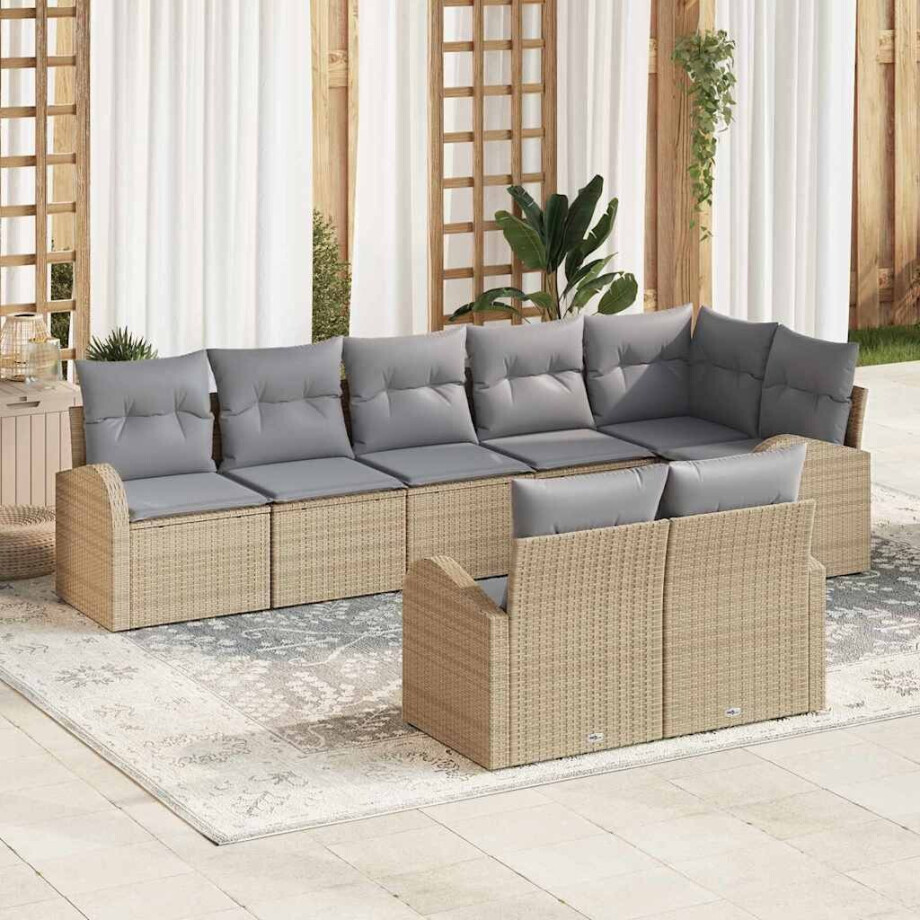vidaXL Tuin Sofa Set 8 pcs poly rattan afbeelding 1