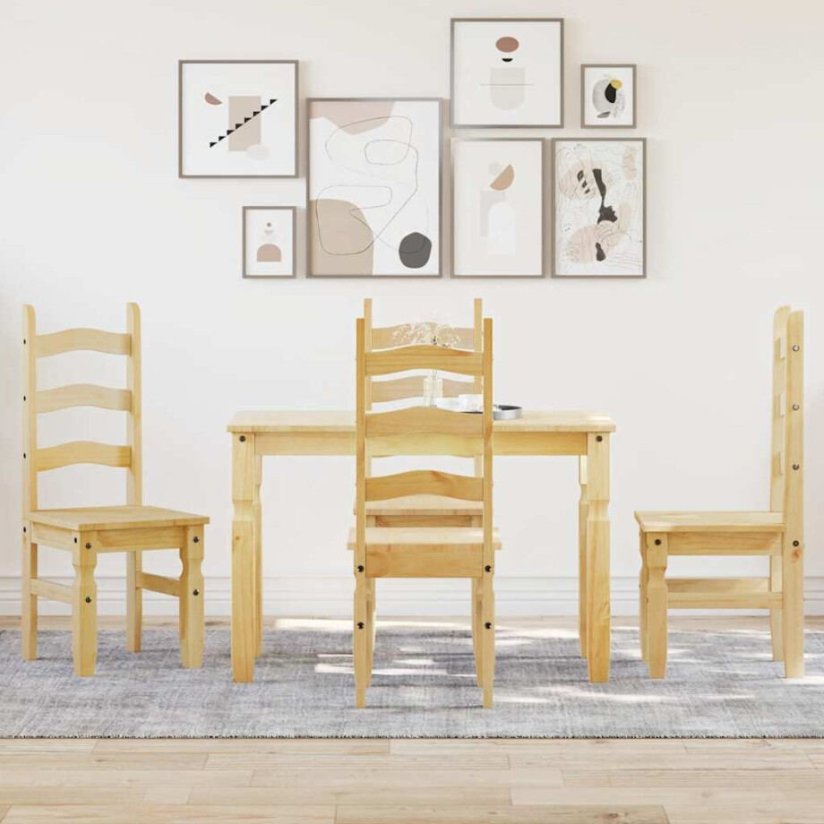 vidaXL 5-delige Eethoek Panama massief grenenhout afbeelding 1