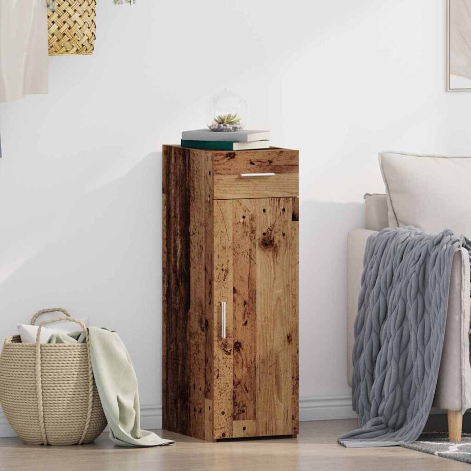 vidaXL Dressoir met lade Oudhout 30 x 42,5 x 93 cm vidaXL Dressoir met lade Oudhout 30 x 42,5 x 93 cm afbeelding 1