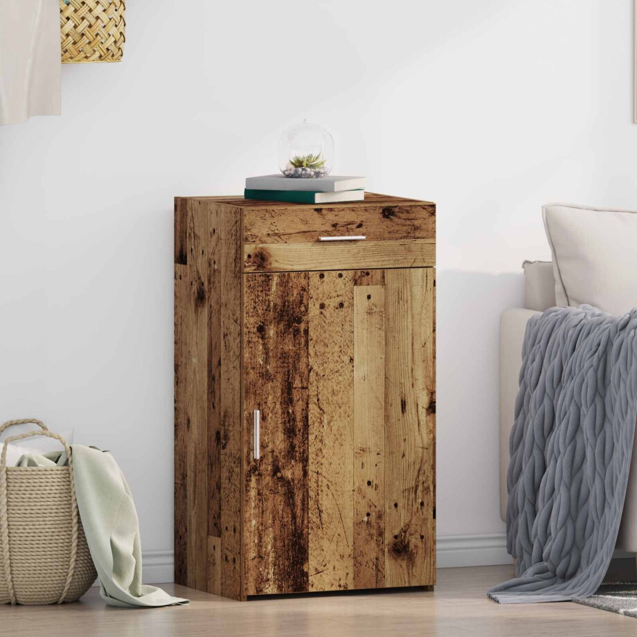 vidaXL Dressoir met lade Oudhout 50 x 42,5 x 93 cm vidaXL Dressoir met lade Oudhout 50 x 42,5 x 93 cm afbeelding 1