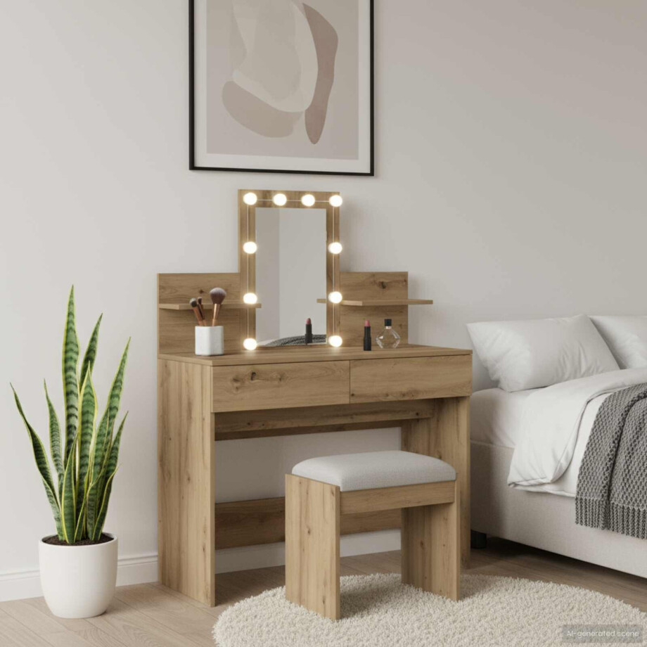 vidaXL Plafondtafel Artisan Eiken 100 x 40 x 130 cm Bewerkt hout afbeelding 1