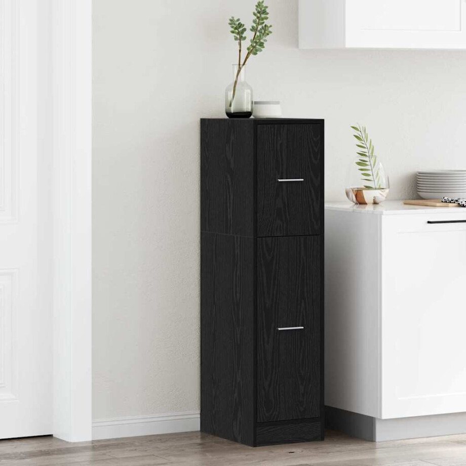 vidaXL Apothekerskast Zwart eiken 30 x 41 x 118 cm Bewerkt hout vidaXL Apothekerskast Zwart eiken 30 x 41 x 118 cm Bewerkt hout afbeelding 1