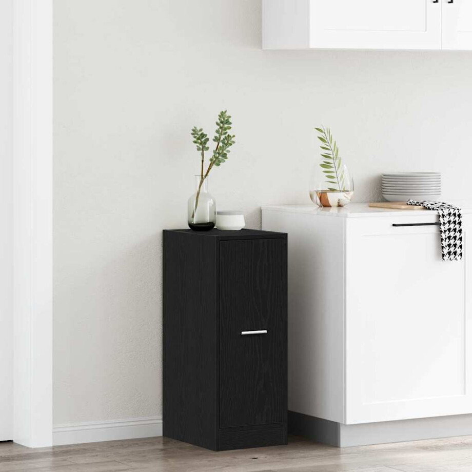 vidaXL Apothekerskast Zwart eiken 40 x 41 x 77.5 cm Bewerkt hout vidaXL Apothekerskast Zwart eiken 40 x 41 x 77.5 cm Bewerkt hout afbeelding 1