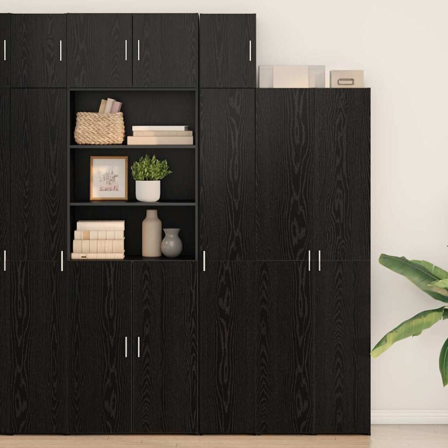 vidaXL Wandkast Zwart Eiken 30 x 42,5 x 39,5 cm Bewerkt hout afbeelding 1