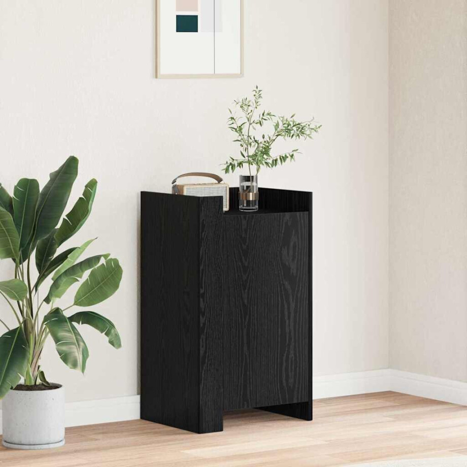vidaXL Dressoir Zwart Eiken 45 x 35 x 75 cm vidaXL Dressoir Zwart Eiken 45 x 35 x 75 cm afbeelding 1
