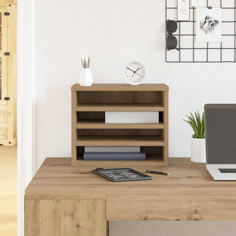 vidaXL Bureau Organizer Artisan Eiken 36 x 26 x 29,5 cm Bewerkt hout vidaXL Bureau Organizer Artisan Eiken 36 x 26 x 29,5 cm Bewerkt hout afbeelding 1