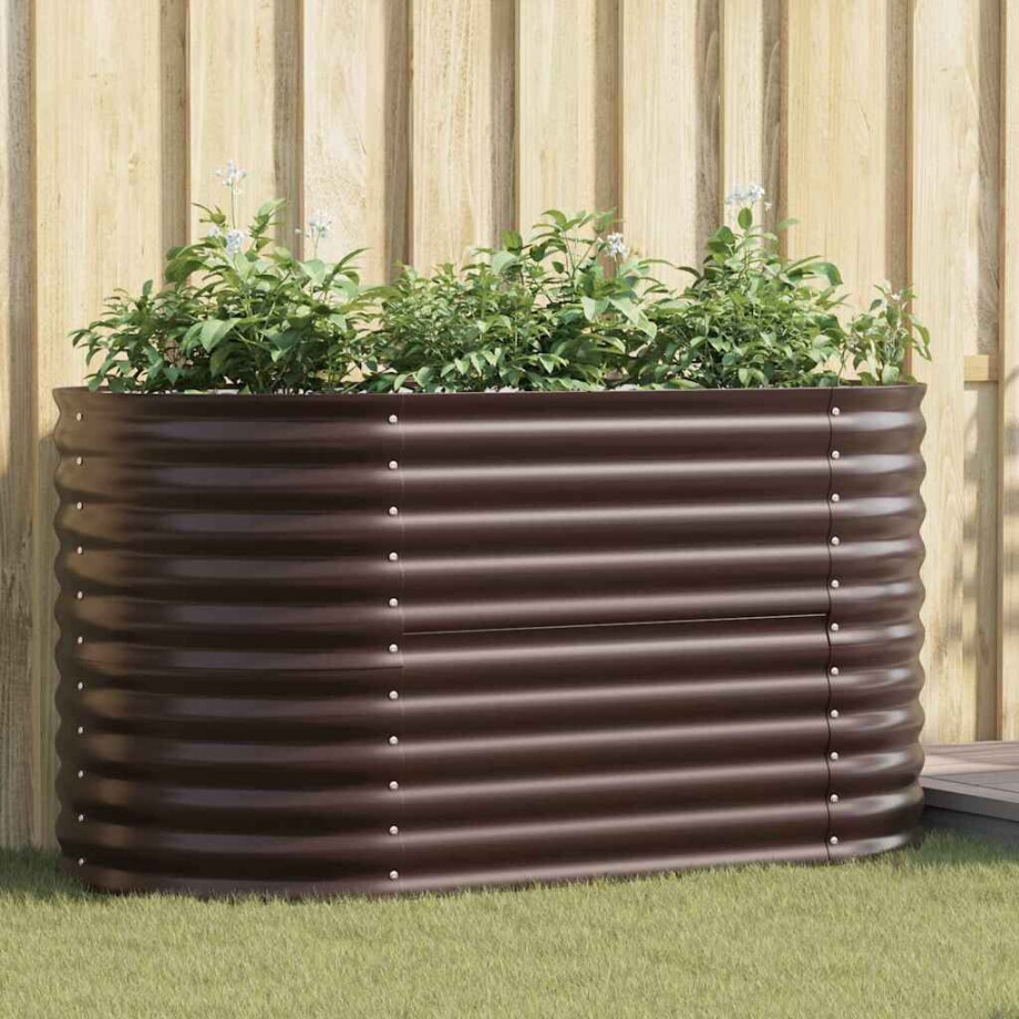 vidaXL Verhoogd bed Bruin 160 x 80 x 81 cm Staal afbeelding 1