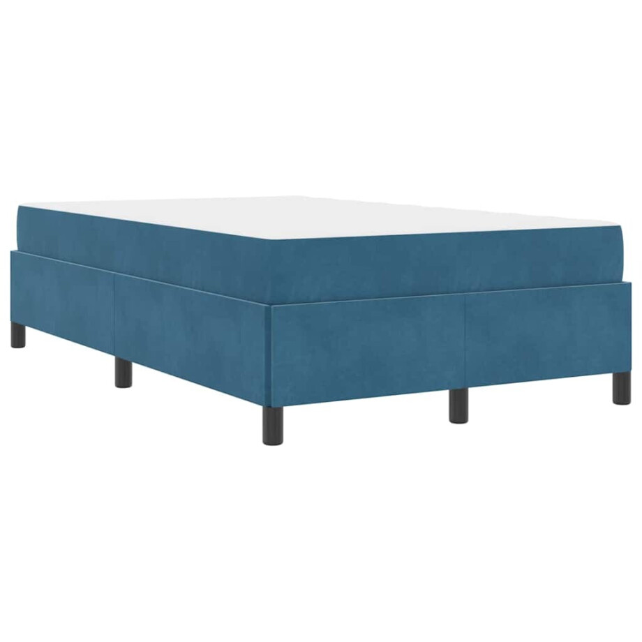 vidaXL Bedframe Anders Donkerblauw en wit 120 x 200 cm Fluweel afbeelding 1