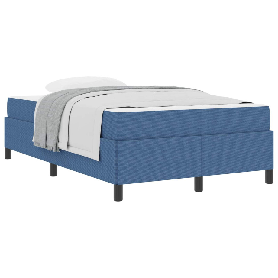 vidaXL Bedframe met matras Blauw 120 x 190 cm Stof vidaXL Bedframe met matras Blauw 120 x 190 cm Stof afbeelding 1