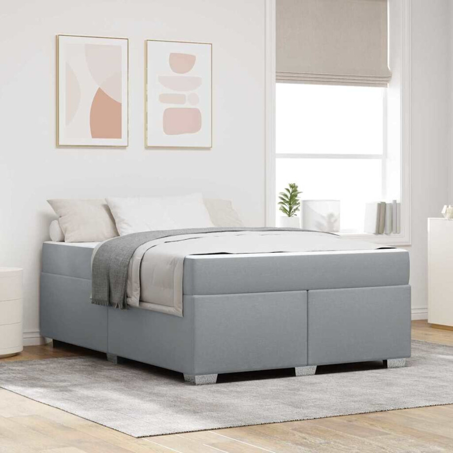 vidaXL Bedframe Anders Lichtgrijs 160 x 200 cm Stof vidaXL Bedframe Anders Lichtgrijs 160 x 200 cm Stof afbeelding 1