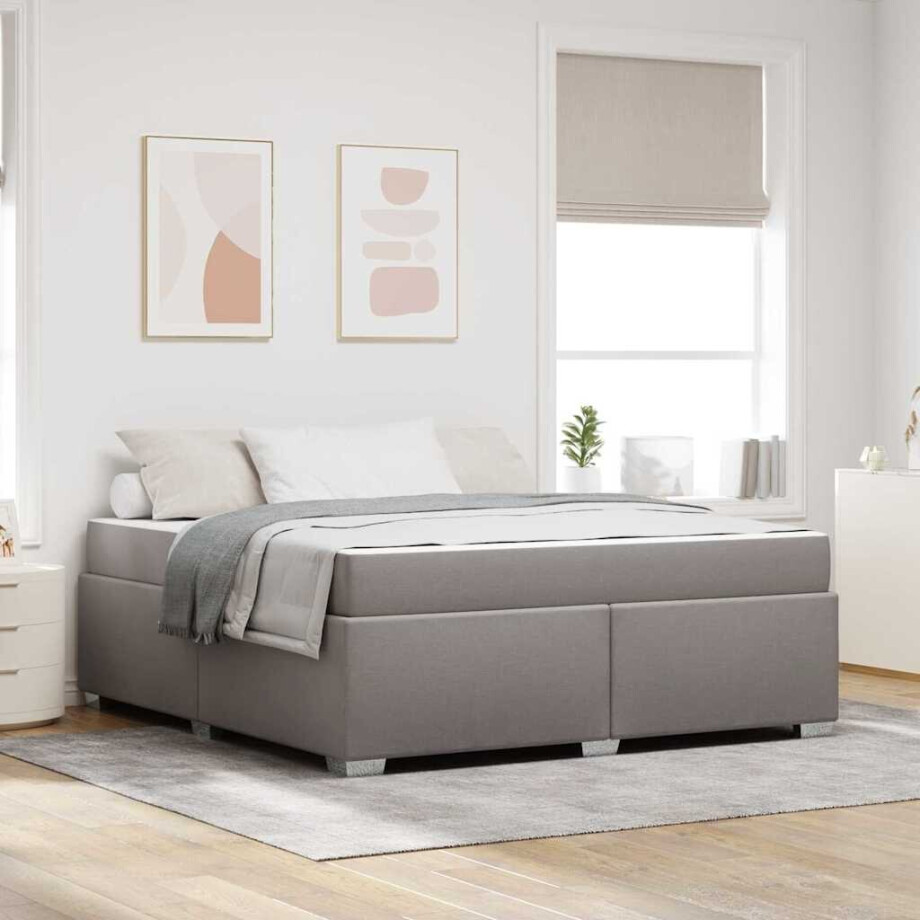 vidaXL Bedframe Taupe 180 x 200 cm Stof afbeelding 1