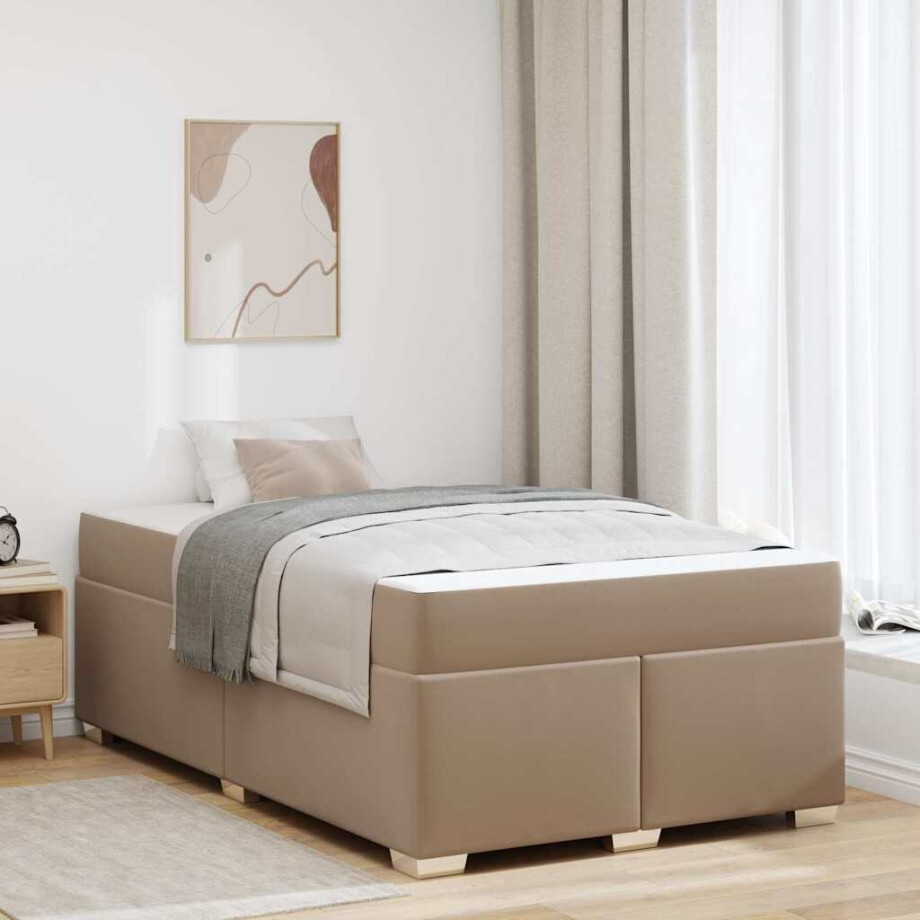 vidaXL Bedframe Anders Cappuccino 120 x 190 cm Kunstleer vidaXL Bedframe Anders Cappuccino 120 x 190 cm Kunstleer afbeelding 1
