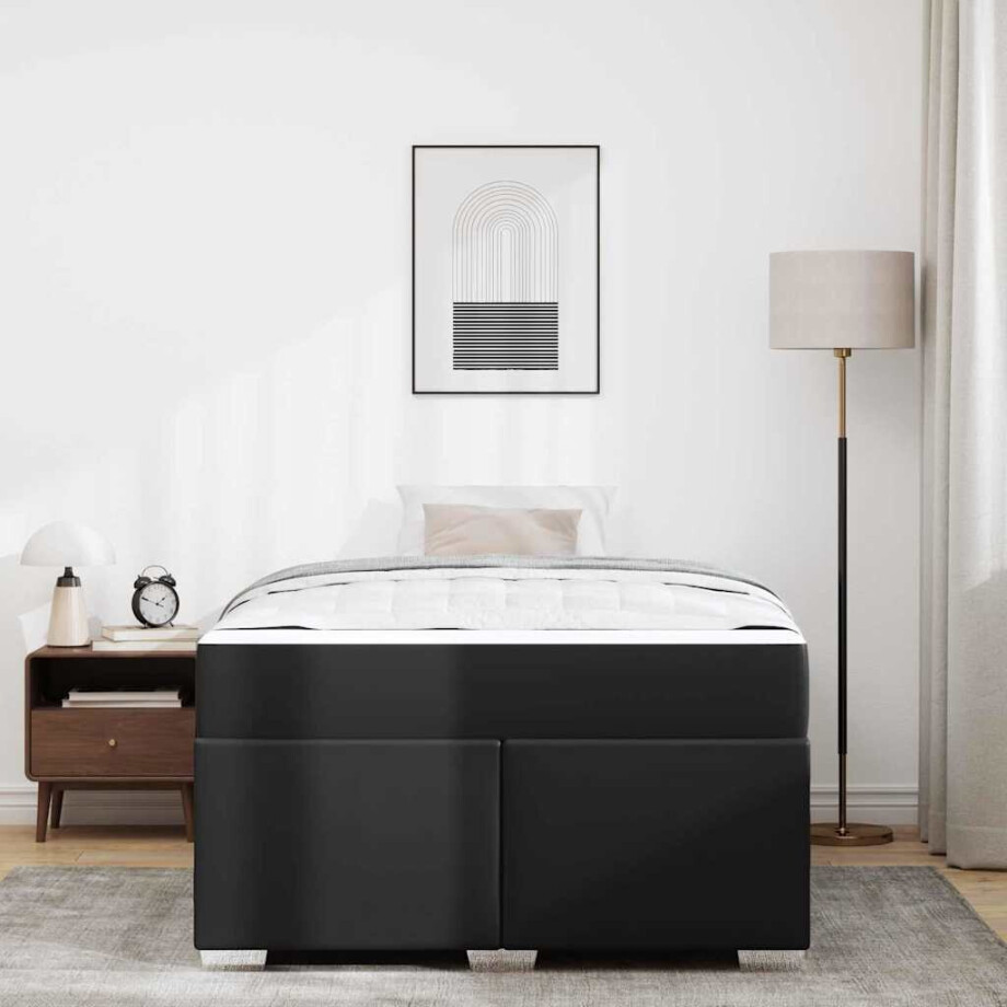 vidaXL Bedframe Anders Zwart 120 x 200 cm Kunstleer afbeelding 1