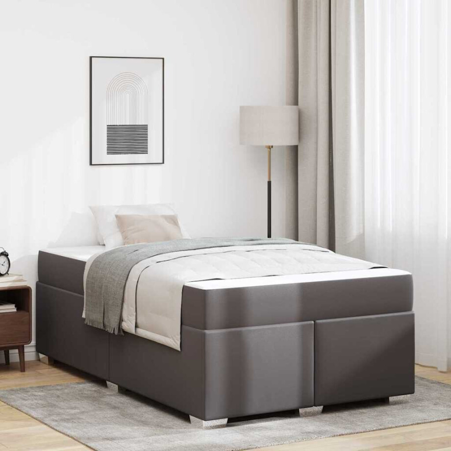 vidaXL Bedframe Anders Grijs 120 x 200 cm Kunstleer afbeelding 1