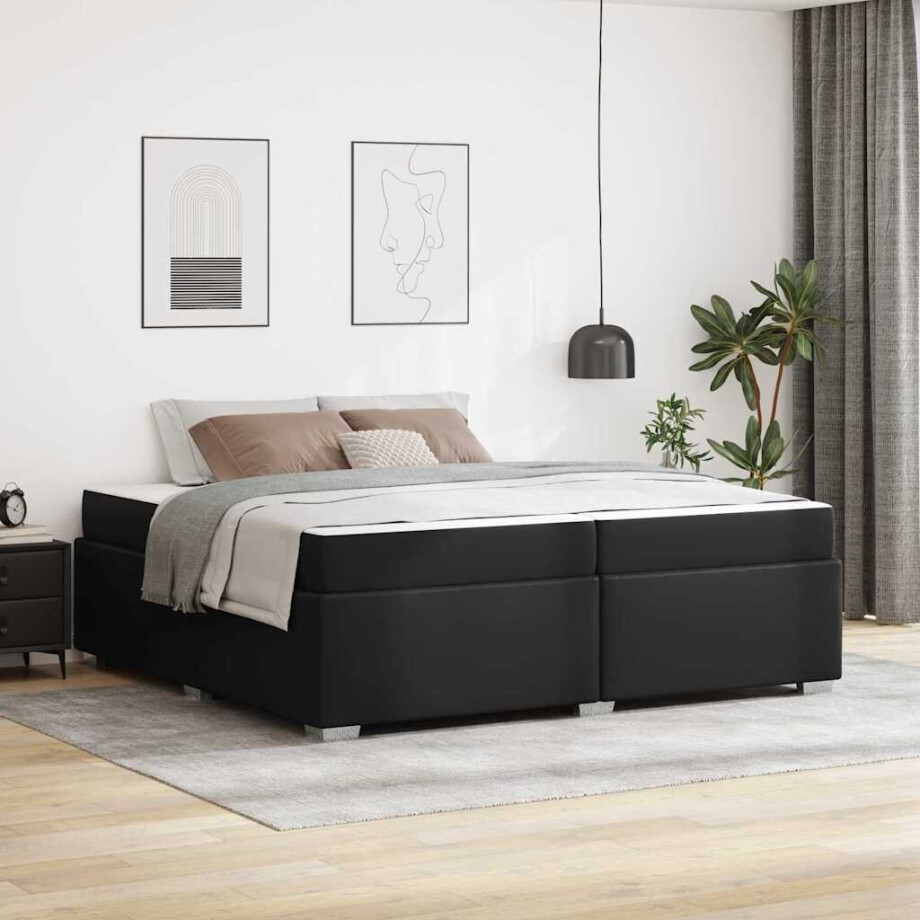 vidaXL Bedframe Anders Zwart 200 x 200 cm Kunstleer afbeelding 1