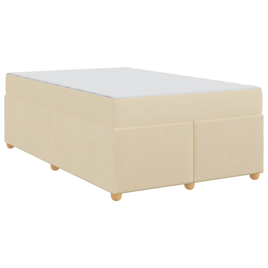 vidaXL Bedframe met matras Crème 120 x 190 cm Stof vidaXL Bedframe met matras Crème 120 x 190 cm Stof afbeelding 1