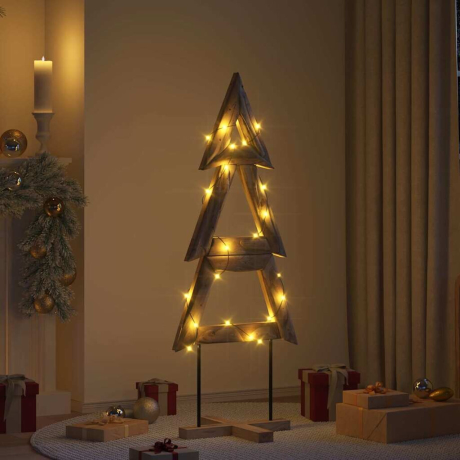 vidaXL Kerstboom met standaard Bruin 149,5 cm Massief teakhout afbeelding 1