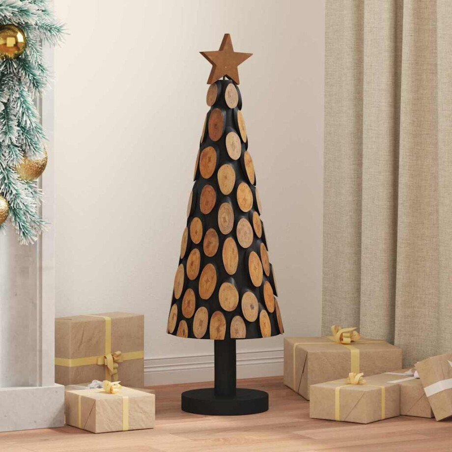 vidaXL Kerstboom met standaard Bruin 90 cm Massief teakhout afbeelding 1