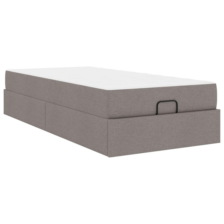 vidaXL Bedframe met matras met matras 2 pcs Taupe Stof vidaXL Bedframe met matras met matras 2 pcs Taupe Stof afbeelding 1