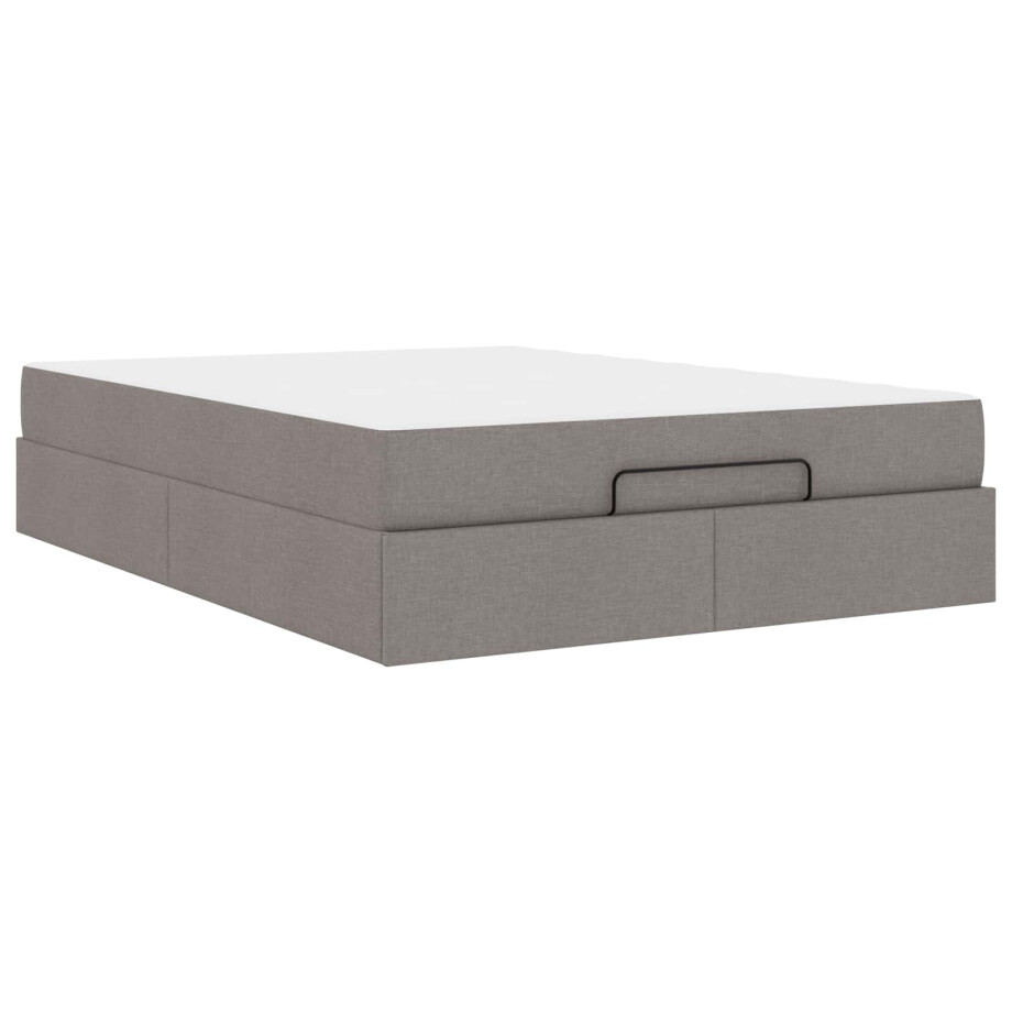 vidaXL Bedframe met matras met matras 2 pcs Taupe Stof afbeelding 1