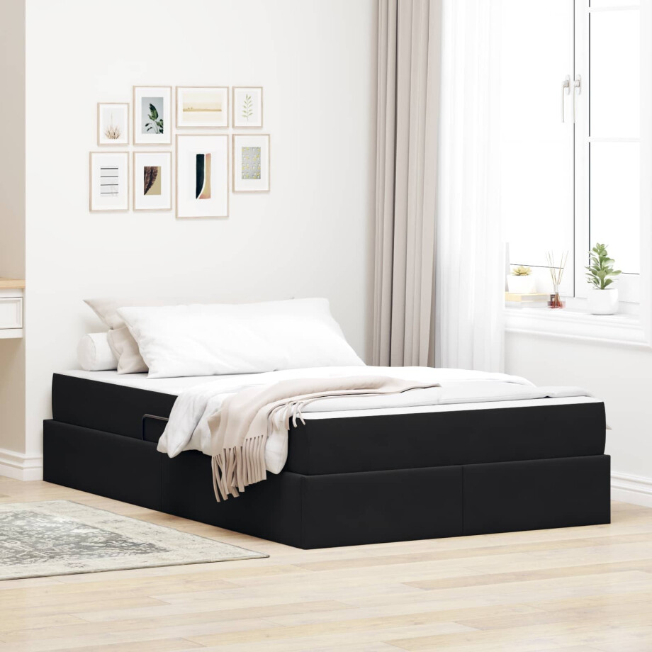 vidaXL Opbergbed met matras met matras Zwart 120 x 190 cm Fluweel afbeelding 1