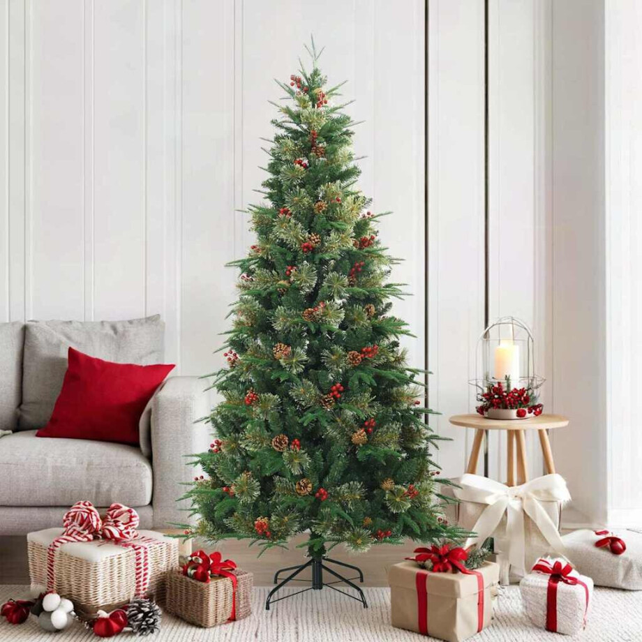 vidaXL Kunstmatige Inklapbare Kerstboom Groen 180 cm PVC, PE en Staal afbeelding 1