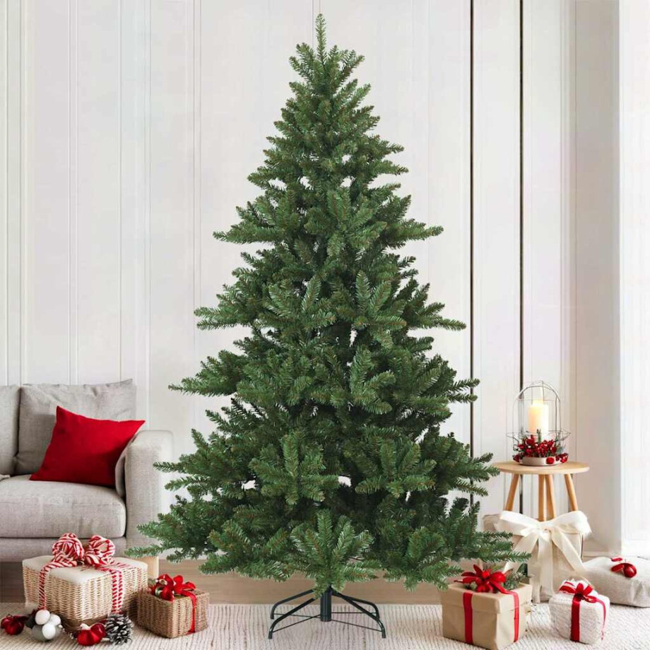 vidaXL Kunstmatige Inklapbare Kerstboom Groen 210 cm PVC, staal afbeelding 1