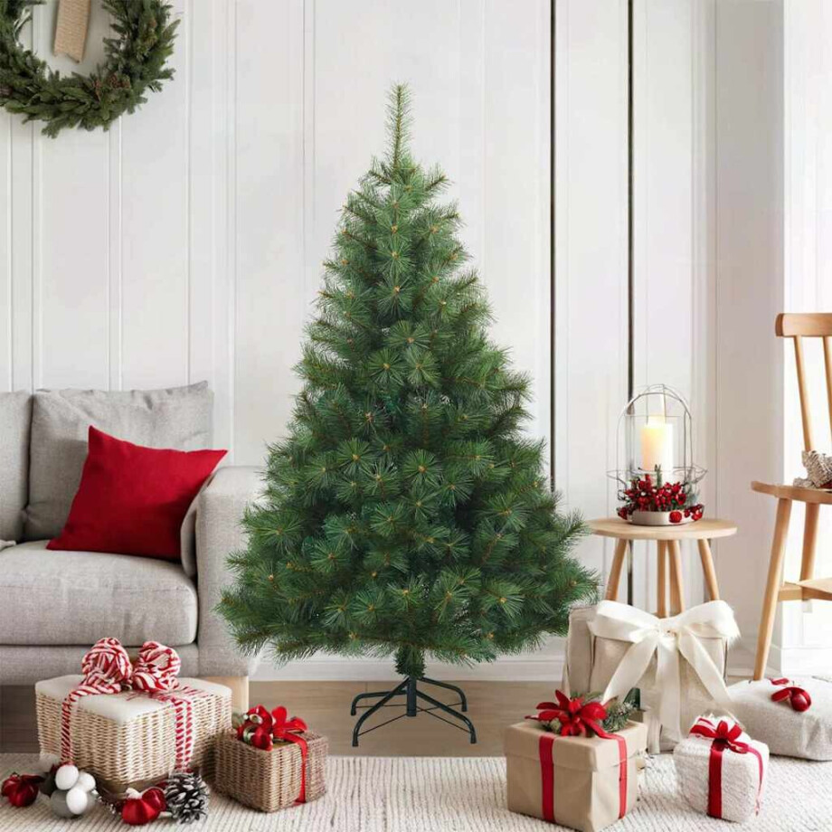 vidaXL Kunstmatige Inklapbare Kerstboom Groen 120 cm PVC, staal afbeelding 1