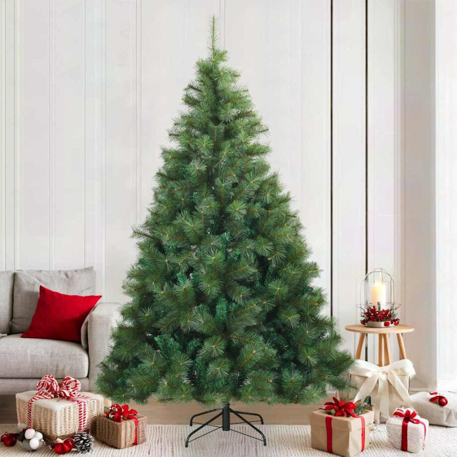 vidaXL Kunstmatige Inklapbare Kerstboom Groen 210 cm PVC, staal afbeelding 1
