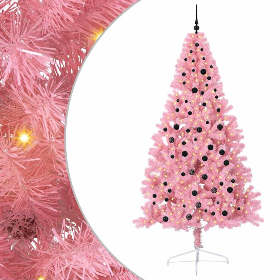 vidaXL Kunstmatig Voorverlicht Kerstboom met 300 LED Roze 240 cm PVC vidaXL Kunstmatig Voorverlicht Kerstboom met 300 LED Roze 240 cm PVC afbeelding 1