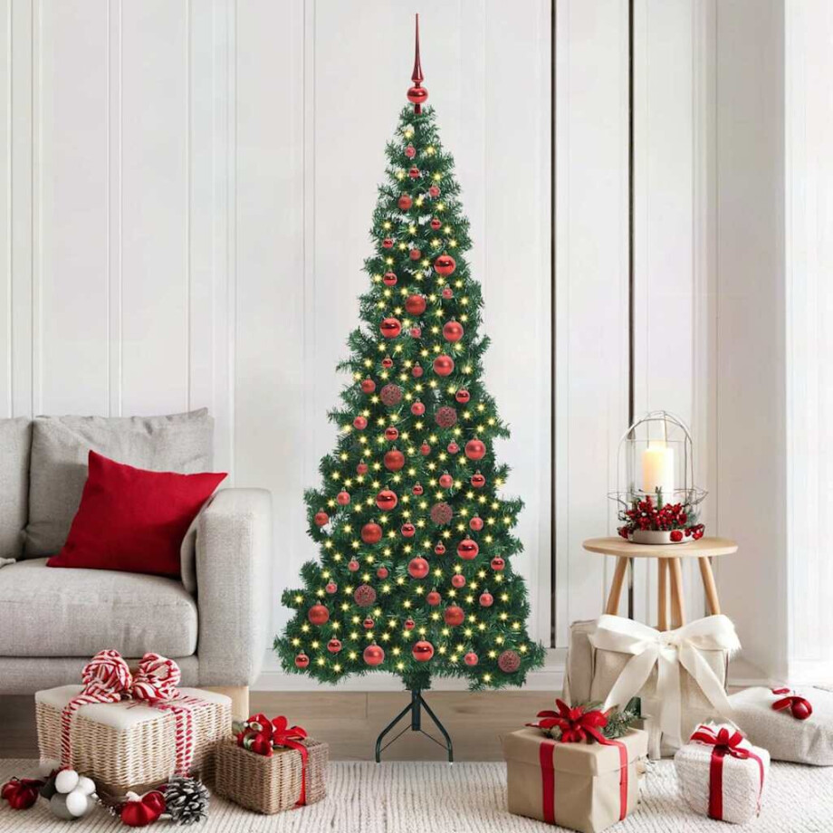 vidaXL Hoek Kunstkerstboom met 300 LED Groen 180 cm PVC en Metaal vidaXL Hoek Kunstkerstboom met 300 LED Groen 180 cm PVC en Metaal afbeelding 1