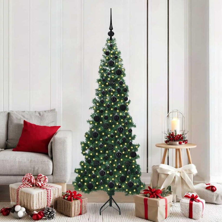 vidaXL Hoek Kunstkerstboom met 300 LED Groen 180 cm PVC en Metaal vidaXL Hoek Kunstkerstboom met 300 LED Groen 180 cm PVC en Metaal afbeelding 1