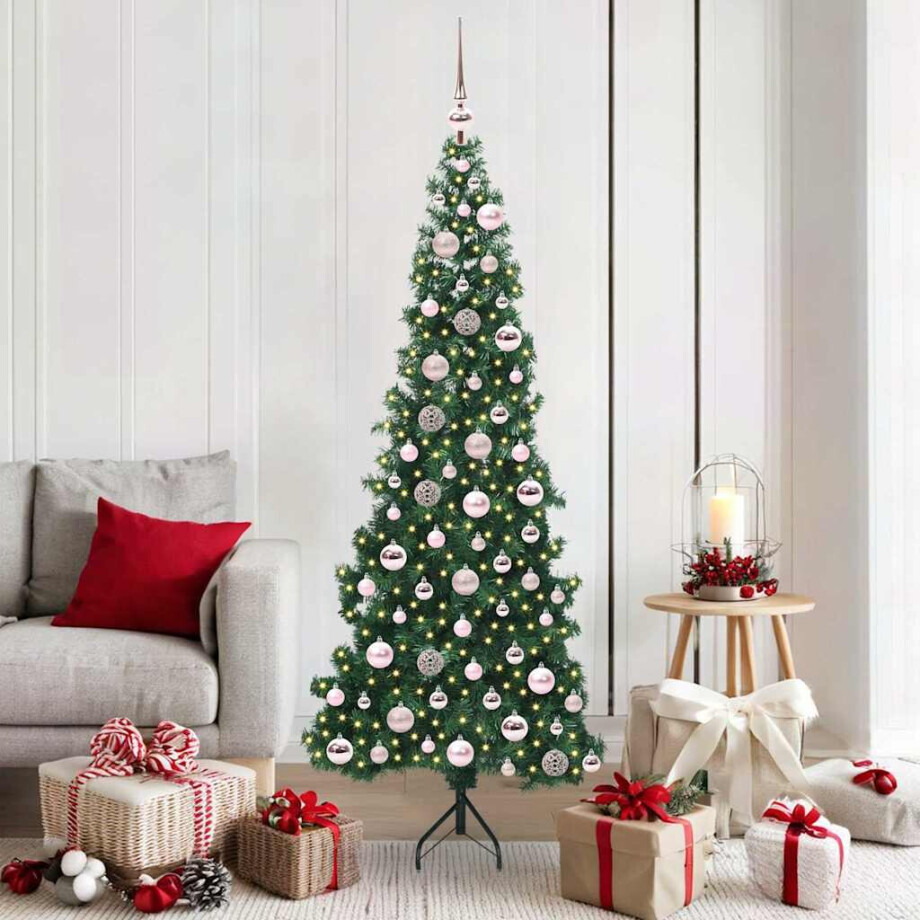 vidaXL Hoek Kunstkerstboom met 300 LED Groen 180 cm PVC en Metaal vidaXL Hoek Kunstkerstboom met 300 LED Groen 180 cm PVC en Metaal afbeelding 1